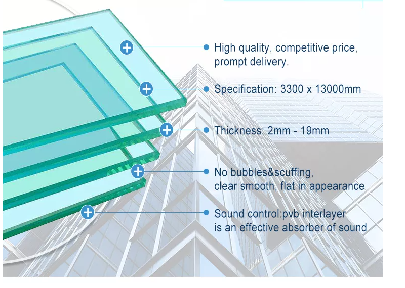 Tempered Laminated Glass CE and SGCC Certificated 