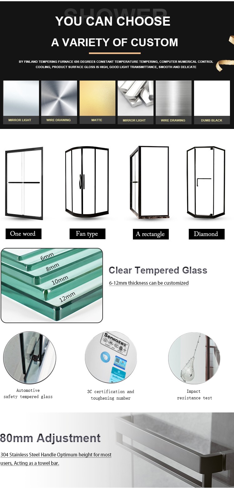  Clear 10mm Tempered Glass Shower Door